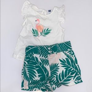 Janie and Jack flamingo set 18-24 months